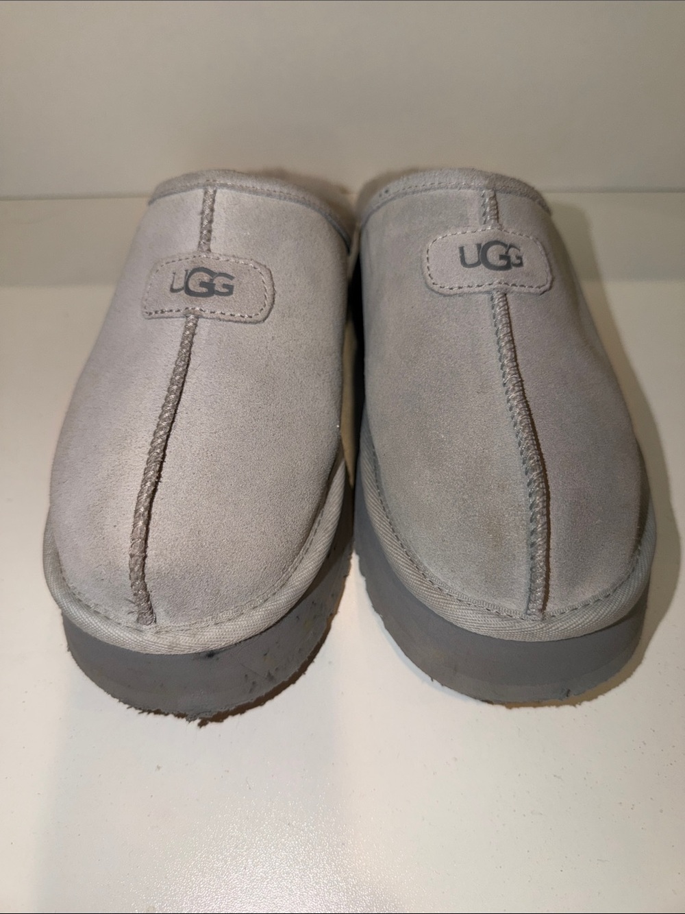 UGG Light Gray Suede Slip-On Clog for Women